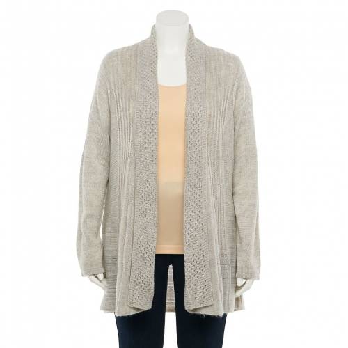 人気ブランド Napa Valley カーディガン Napa Valley Plus Size Fauxmohair Open Font Cardigan Oatmeal レディースファッション トップス ニット セーター 日本全国送料無料 Multitools Gr