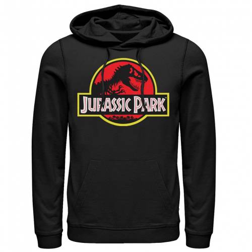 キャラクター パーク 赤 レッド 黄色 イエロー ロゴ グラフィック フーディー パーカー 黒色 ブラック & 【 LICENSED CHARACTER JURASSIC PARK RED YELLOW OUTLINE LOGO GRAPHIC HOODIE / BLACK 】 メンズファッション