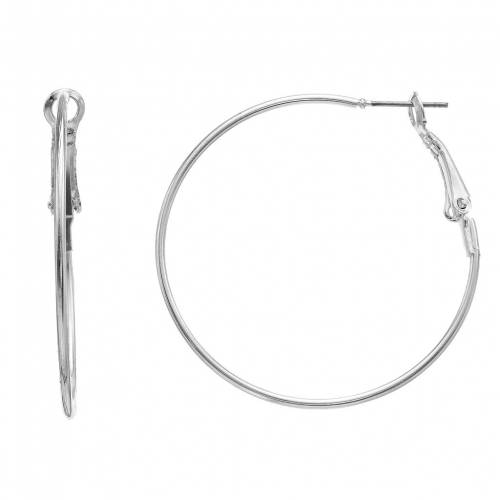 ローレン・コンラッド 銀色 シルバー フープ イヤリング 【 LC LAUREN CONRAD SILVER TONE HOOP EARRINGS / SILVER TONE 】 ジュエリー アクセサリー レディースジュエリー