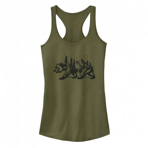 【★Fashion THE SALE★1/14迄】カリフォルニア タンクトップ 緑 グリーン 【 UNBRANDED FIFTH SUN CALIFORNIA BEAR LANDSCAPE TANK TOP / MILITARY GREEN 】 キッズ ベビー マタニティ トップス画像