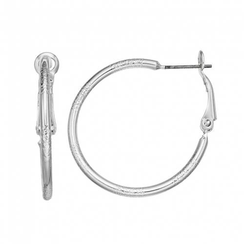 ローレン・コンラッド フープ イヤリング 銀色 シルバー 【 LC LAUREN CONRAD HOOP EARRINGS / SILVER TONE 】 ジュエリー アクセサリー レディースジュエリー