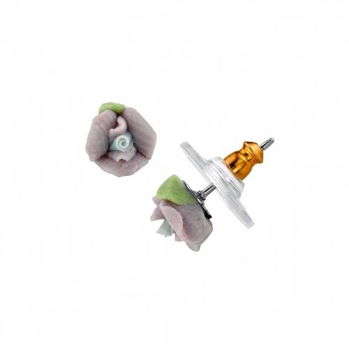 紫 パープル ローズ イヤリング 【 1928 PURPLE PORCELAIN ROSE STUD EARRINGS / 】 ジュエリー アクセサリー レディースジュエリー｜スニケス