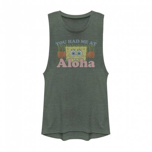 Licensed Character キャラクター スポンジボブ アロハ タンクトップ ヘザー ジュニア キッズ Heather Licensed Character Spongebob Squarepants Had Me At Aloha Muscle Tank Pine Andapt Com