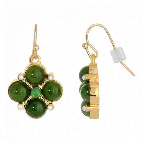 ゴールド パール イヤリング 緑 グリーン & 【 1928 GOLD TONE AVENTURINE SIMULATED PEARL DROP EARRINGS / GREEN 】 ジュエリー アクセサリー レディースジュエリー 18,060円