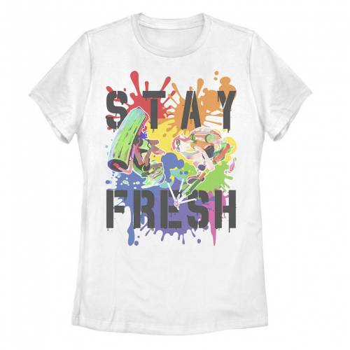 Licensed Character キャラクター フレッシュ 虹色 レインボー Tシャツ 白色 ホワイト ジュニア キッズ Licensed Character Splatoon Pride Stay Fresh Rainbow Paint Splat Tee White Daicelssa Az Com