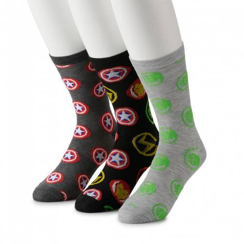 Licensed Character キャラクター 2個入 クルー 靴下 黒色 ブラック メンズ Licensed Character Marvel Avengers 2pack Crew Socks Black Bouncesociety Com