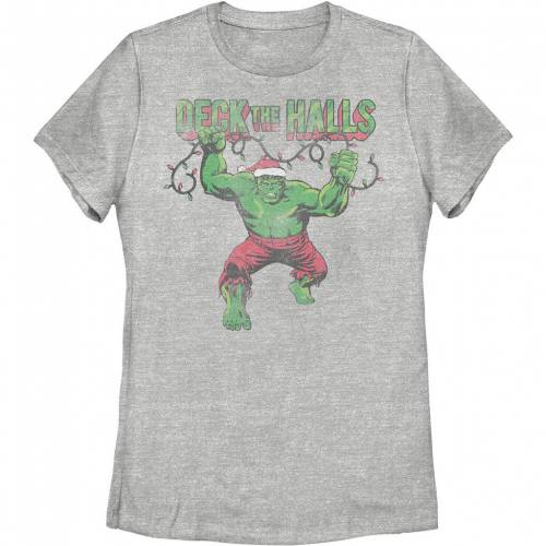 【★百貨店SALE★6/11夜夜中2時迄】文字記号 クリスマス プルオーバー ギョリュウモドキ HULK\u0027 【 LICENSED CHARACTER MARVEL DECK THE CHRISTMAS COMIC TEE / ATHLETIC HEATHER 】 キッズ もの言う花 マタニティ トップス カットソー