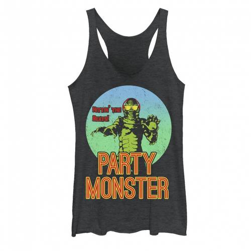 【★Fashion THE SALE★7/12午前10時迄】キャラクター 黒色 ブラック タンクトップ ヘザー 【 LICENSED CHARACTER UNIVERSAL MONSTERS CREATURE FROM THE BLACK LAGOON PARTY TANK TOP / BLACK HEATHER 】 キッズ ベビー マタニティ トップス Tシャツ カットソー画像