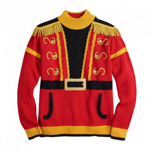 Licensed Character キャラクター トレーナー 赤 レッド 黒色 ブラック ゴールド メンズ Red Licensed Character Mockneck Nutcracker Fringe Sweater Black Gold Rvcconst Com