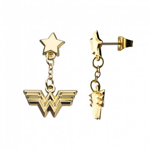 ディーシーコミックス ディーシー コミックス ゴールド ステンレス 銀色 スチール イヤリング 【 DC COMICS WONDER WOMAN 1984 GOLD TONE STAINLESS STEEL DANGLE EARRINGS / GOLD TONE 】 ジュエリー アクセサリー