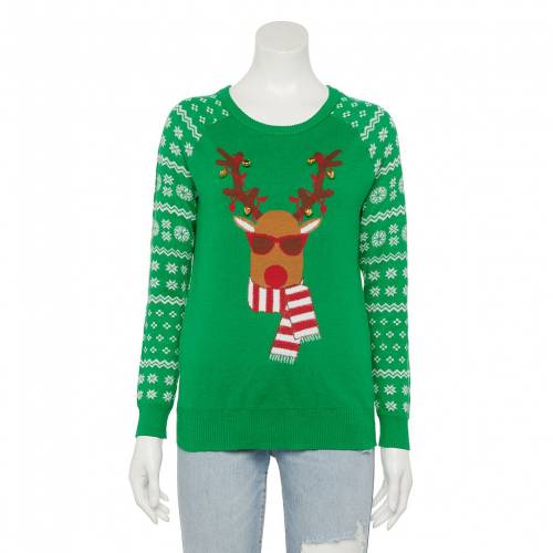 Hybrid ハイブリッド スカーフ クリスマス トレーナー ジュニア キッズ Hybrid Rudolph Scarf Ugly Christmas Sweater Daicelssa Az Com