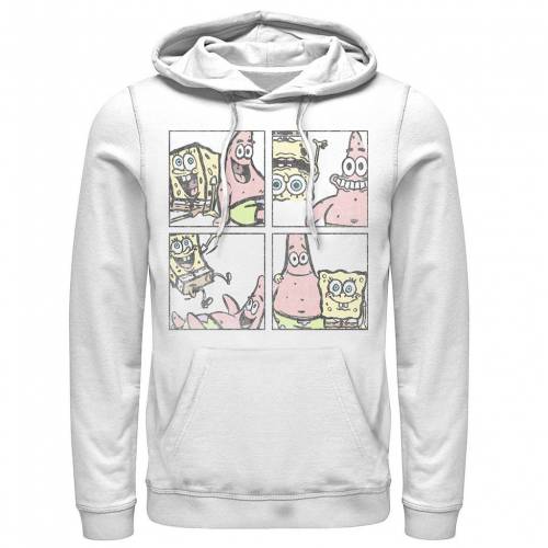 Licensed Character キャラクター スポンジボブ ボックス フーディー パーカー 白色 ホワイト メンズ Licensed Character Spongebob Squarepants Patrick Best Friend Box Up Hoodie White Christine Coppin Com