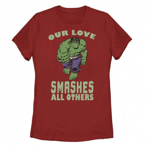 【★百貨店SALE★6/11夜夜中2時迄】文字記号 プルオーバー 赤 赤いこと VALENTINE\u0027S 【 LICENSED CHARACTER MARVEL HULK SMASHING LOVE DAY TEE / RED 】 キッズ もの言う花 マタニティ トップス カットソー