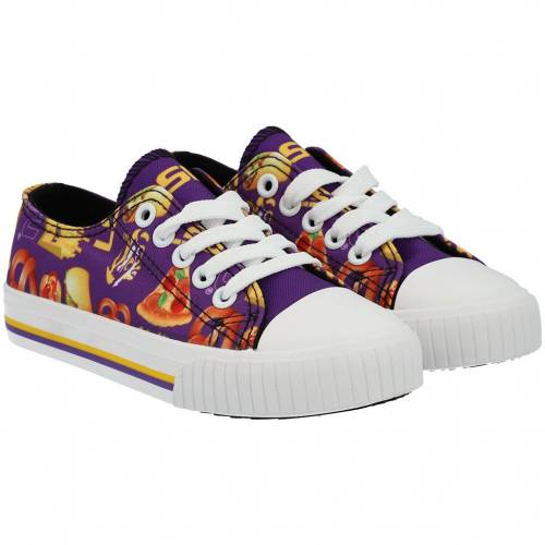 Unbranded 洟垂れ使い処 ルイジアナステイト タイガース 紫 パープル ファイティングタイガース Purple Unbranded Youth Foco Food Print Low Top Canvas Sneakers Lsu Odeftg Com