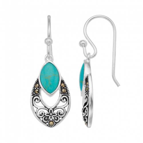 銀色 シルバー イヤリング & 【 TORI HILL STERLING SILVER MARCASITE SIMULATED TURQUOISE DROP EARRINGS / 】 ジュエリー アクセサリー レディースジュエリー 17,700円