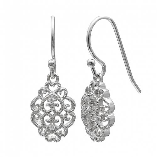 銀色 シルバー イヤリング 白色 ホワイト 【 PRIMROSE STERLING SILVER CUBIC ZIRCONIA FILIGREE DROP EARRINGS / WHITE 】 ジュエリー アクセサリー レディースジュエリー