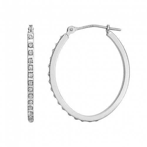 ダイヤモンド ゴールド フープ イヤリング 【 UNBRANDED DIAMOND FASCINATION 14K GOLD ACCENT OVAL HOOP EARRINGS / 】 ジュエリー アクセサリー レディースジュエリー|スニケス