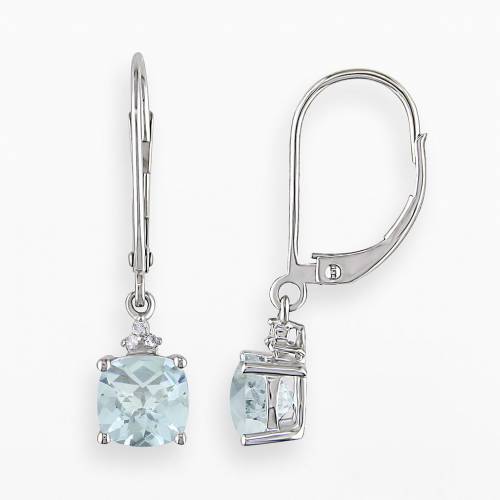 白色 ホワイト ゴールド アクアマリン ダイヤモンド イヤリング 青色 ブルー 【 STELLA GRACE 10K WHITE GOLD AQUAMARINE AND DIAMOND ACCENT DROP EARRINGS / BLUE 】 ジュエリー アクセサリー レディースジュエリ
