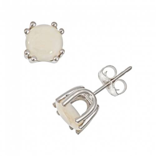銀色 シルバー イヤリング 白色 ホワイト 【 CELEBRATION GEMS STERLING SILVER OPAL STUD EARRINGS / WHITE 】 ジュエリー アクセサリー レディースジュエリー
