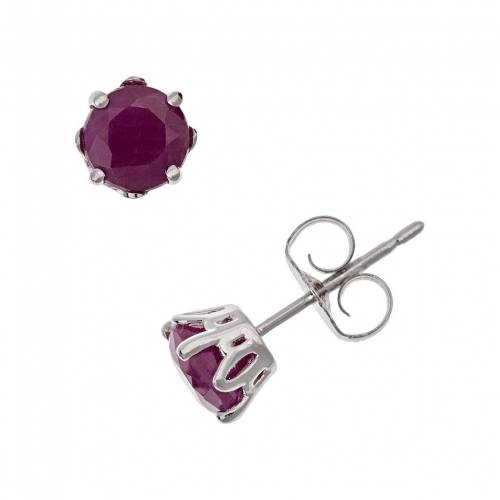 銀色 シルバー イヤリング 赤 レッド 【 CELEBRATION GEMS STERLING SILVER RUBY STUD EARRINGS / RED 】 ジュエリー アクセサリー レディースジュエリー｜スニケス 71,830円