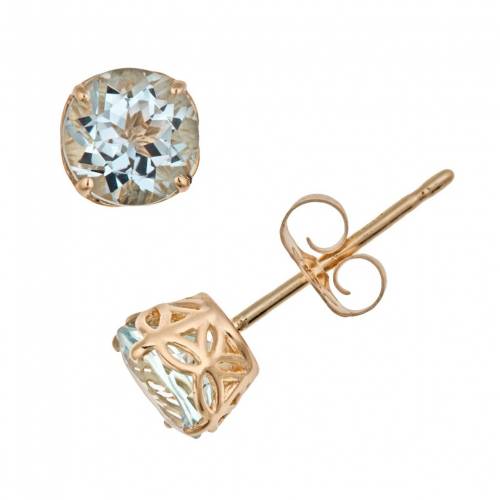 ゴールド アクアマリン イヤリング 青色 ブルー 【 CELEBRATION GEMS 14K GOLD AQUAMARINE STUD EARRINGS / BLUE 】 ジュエリー アクセサリー レディースジュエリー｜スニケス