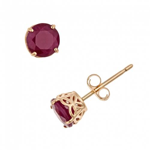 ゴールド イヤリング 赤 レッド 【 CELEBRATION GEMS 14K GOLD RUBY STUD EARRINGS / RED 】 ジュエリー アクセサリー レディースジュエリー|スニケス