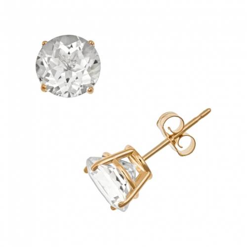 ゴールド 白色 ホワイト イヤリング 【 CELEBRATION GEMS 14K GOLD WHITE TOPAZ STUD EARRINGS / 】 ジュエリー アクセサリー レディースジュエリー