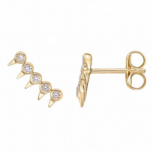 ゴールド ダイヤモンド イヤリング T.W. 【 GEMMINDED 10K GOLD 1/6 CARAT DIAMOND DAINTY SPIKEY EARRINGS / 】 ジュエリー アクセサリー レディースジュエリー|スニケス