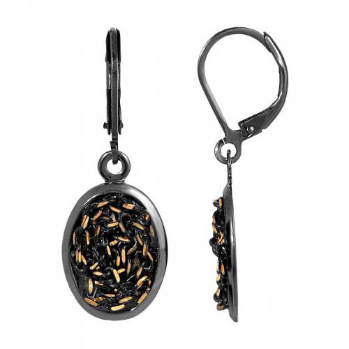 黒色 ブラック ゴールド イヤリング & 【 1928 BLACK TONE GOLD CHAIN OVAL DROP EARRINGS / MULTI 】 ジュエリー アクセサリー レディースジュエリー