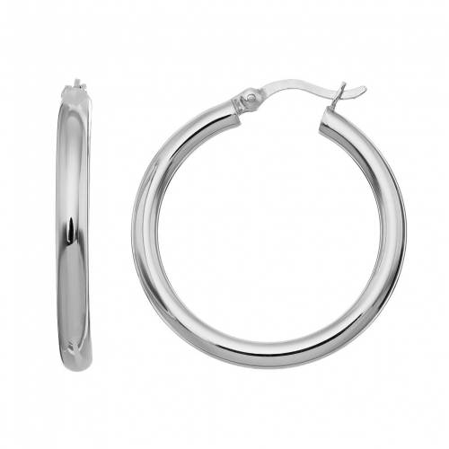プラチナム 銀色 シルバー フープ イヤリング 灰色 グレー 【 UNBRANDED PLATINUM OVER SILVER HOOP EARRINGS / GREY 】 ジュエリー アクセサリー レディースジュエリー