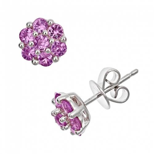 銀色 シルバー ピンク イヤリング 【 CELEBRATION GEMS STERLING SILVER PINK SAPPHIRE CLUSTER STUD EARRINGS / MULTI NONE 】 ジュエリー アクセサリー レディースジュエリー｜スニケス 101,420円