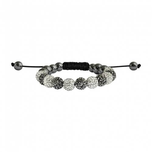 ブレスレット 灰色 グレー グレイ 白色 ホワイト 【 UNBRANDED HEMATITE AND CRYSTAL BEAD BRACELET / GRAY WHITE 】 ジュエリー アクセサリー レディースジュエリー