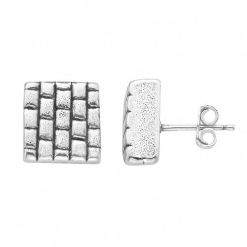 銀色 シルバー イヤリング A&M 【 STERLING SILVER SQUARE STUD EARRINGS / STERLING SILVER 】 ジュエリー アクセサリー レディースジュエリー|スニケス