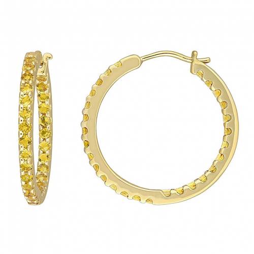 ゴールド フープ イヤリング 【 STELLA GRACE 10K GOLD CITRINE INSIDE-OUT HOOP EARRINGS / 10K GOLD 】 ジュエリー アクセサリー レディースジュエリー