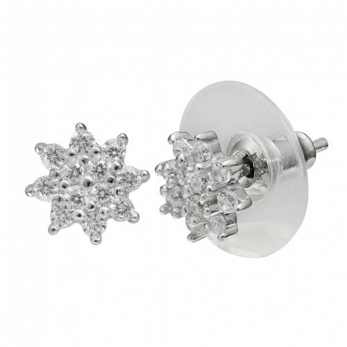 銀色 シルバー イヤリング 【 PRIMROSE STERLING SILVER CUBIC ZIRCONIA FLOWER STUD EARRINGS / SILVER TONE 】 ジュエリー アクセサリー レディースジュエリー