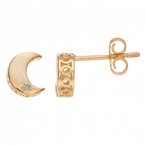 ゴールド イヤリング 【 UNBRANDED 14K GOLD MOON STUD EARRINGS / 14K GOLD 】 ジュエリー アクセサリー レディースジュエリー