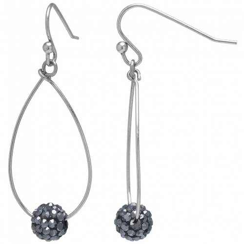 銀色 シルバー イヤリング 【 MAIN AND STERLING STERLING SILVER CRYSTAL BALL TEARDROP EARRINGS / 】 ジュエリー アクセサリー レディースジュエリー