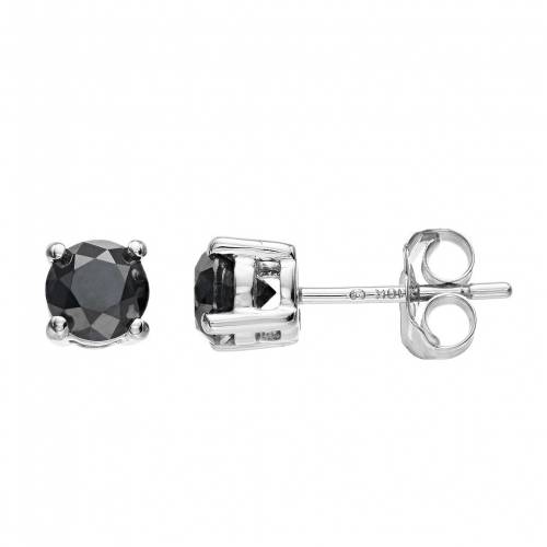 Unbranded 白色 ホワイト ゴールド 黒色 ブラック ダイヤモンド イヤリング T W Unbranded 10k White Gold 3 4 Carat Black Diamond Solitaire Stud Earrings Whgold Tiendaapetit Com