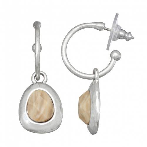 フープ イヤリング 銀色 シルバー 【 BELLA UNO JASPER HOOP EARRINGS / SILVER TONE 】 ジュエリー アクセサリー レディースジュエリー｜スニケス 12,225円
