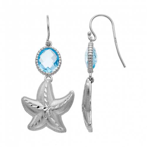 銀色 シルバー 青色 ブルー イヤリング 【 UNBRANDED STERLING SILVER BLUE TOPAZ STARFISH DROP EARRINGS / 】 ジュエリー アクセサリー レディースジュエリー|スニケス