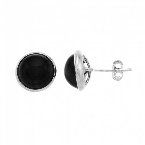 銀色 シルバー イヤリング 【 UNBRANDED STERLING SILVER ONYX BUTTON STUD EARRINGS / 】 ジュエリー アクセサリー レディースジュエリー｜スニケス