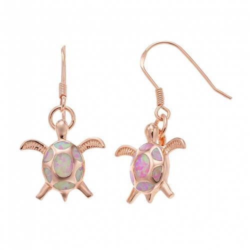 ローズ ゴールド 銀色 シルバー ピンク イヤリング 【 UNBRANDED 14K ROSE GOLD OVER SILVER LAB-CREATED PINK OPAL TURTLE DROP EARRINGS / ROSE TONE 】 ジュエリー アクセサリー レディースジュエリー|スニケス