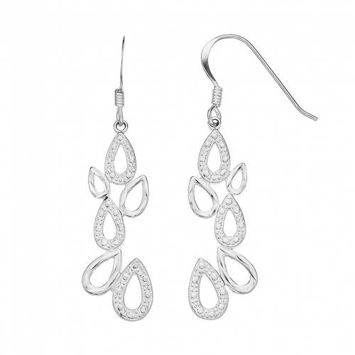 銀色 シルバー イヤリング 【 UNBRANDED STERLING SILVER TEARDROP CLUSTER DANGLE EARRINGS / 】 ジュエリー アクセサリー レディースジュエリー｜スニケス