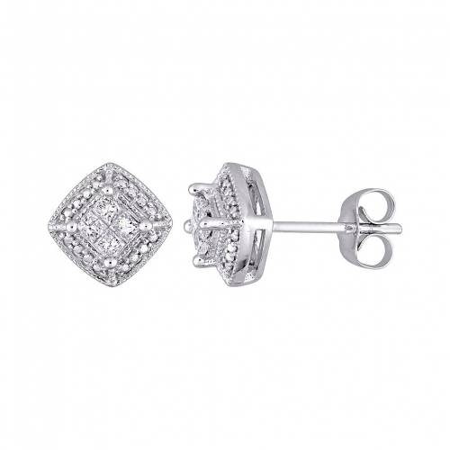 白色 ホワイト ゴールド ダイヤモンド イヤリング 【 STELLA GRACE 10K WHITE GOLD DIAMOND ACCENTS STUD EARRINGS / 10K WHGOLD 】 ジュエリー アクセサリー レディースジュエリー｜スニケス