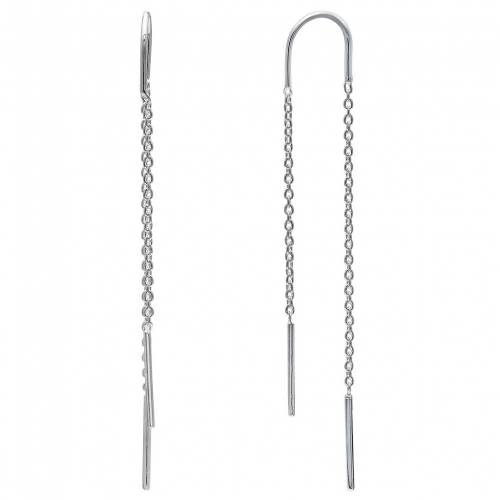 銀色 シルバー イヤリング 【 PRIMROSE STERLING SILVER CHAIN THREADER DROP EARRINGS / SILVER TONE 】 ジュエリー アクセサリー レディースジュエリー