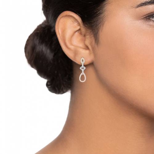 銀色 シルバー 白色 ホワイト イヤリング 【 SILVER UNBRANDED TRITONE STERLING LABCREATED WHITE SAPPHIRE STUD EARRINGS TRI TONE 】