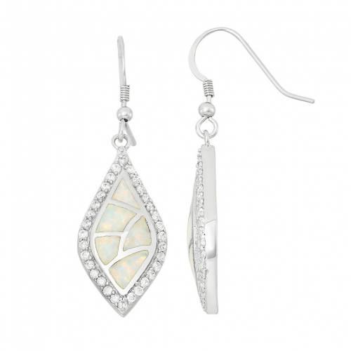 銀色 シルバー イヤリング 白色 ホワイト & 【 UNBRANDED LAB-CREATED OPAL CUBIC ZIRCONIA STERLING SILVER DROP EARRINGS / WHITE 】 ジュエリー アクセサリー レディースジュエリー|スニケス