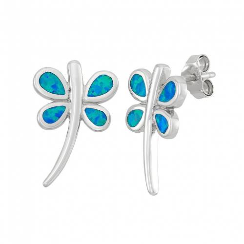 青色 ブルー 銀色 シルバー ドラゴンフライ イヤリング 【 UNBRANDED LAB-CREATED BLUE OPAL STERLING SILVER DRAGONFLY STUD EARRINGS / 】 ジュエリー アクセサリー レディースジュエリー 18,796円