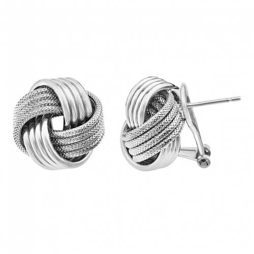 青色 ブルー 銀色 シルバー イヤリング 灰色 グレー 【 UNBRANDED JORDAN BLUE STERLING SILVER TEXTURED LOVE KNOT BUTTON STUD EARRINGS / GREY 】 ジュエリー アクセサリー レディースジュエリー|スニケス
