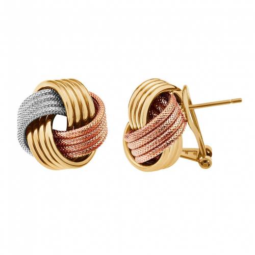 青色 ブルー ゴールド 銀色 シルバー イヤリング & 【 UNBRANDED JORDAN BLUE TWO TONE 14K GOLD OVER SILVER STERLING TEXTURED LOVE KNOT BUTTON STUD EARRINGS / MULTI NONE 】 ジュエリー アクセサリー レディースジュエリー｜スニケス